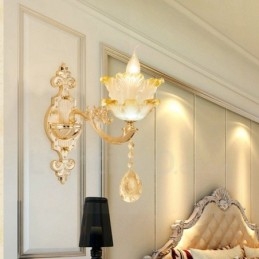 Single Light Tradițional Clasic Sufragerie Sufragerie Cameră Dormitor Metal de lux Aplice de interior