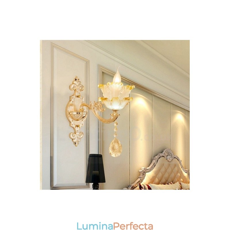 Single Light Tradițional Clasic Sufragerie Sufragerie Cameră Dormitor Metal de lux Aplice de interior