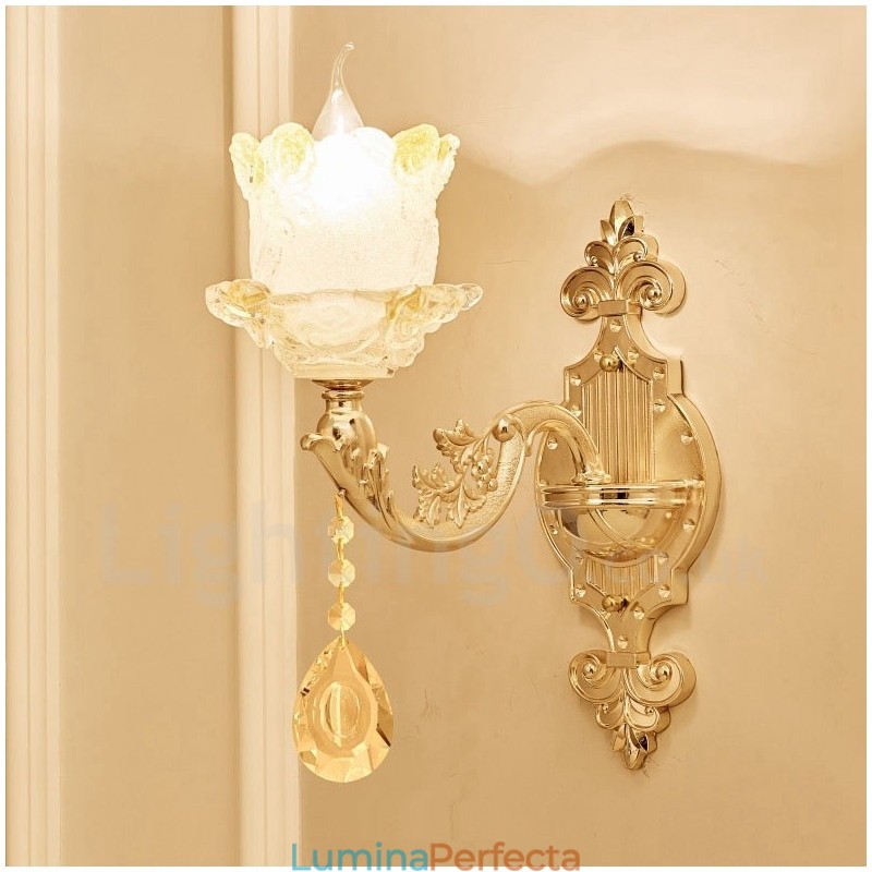 Single Light Tradițional Clasic Sufragerie Sufragerie Cameră Dormitor Metal de lux Aplice de interior