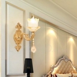 Single Light Tradițional Clasic Sufragerie Sufragerie Cameră Dormitor Metal de lux Aplice de interior