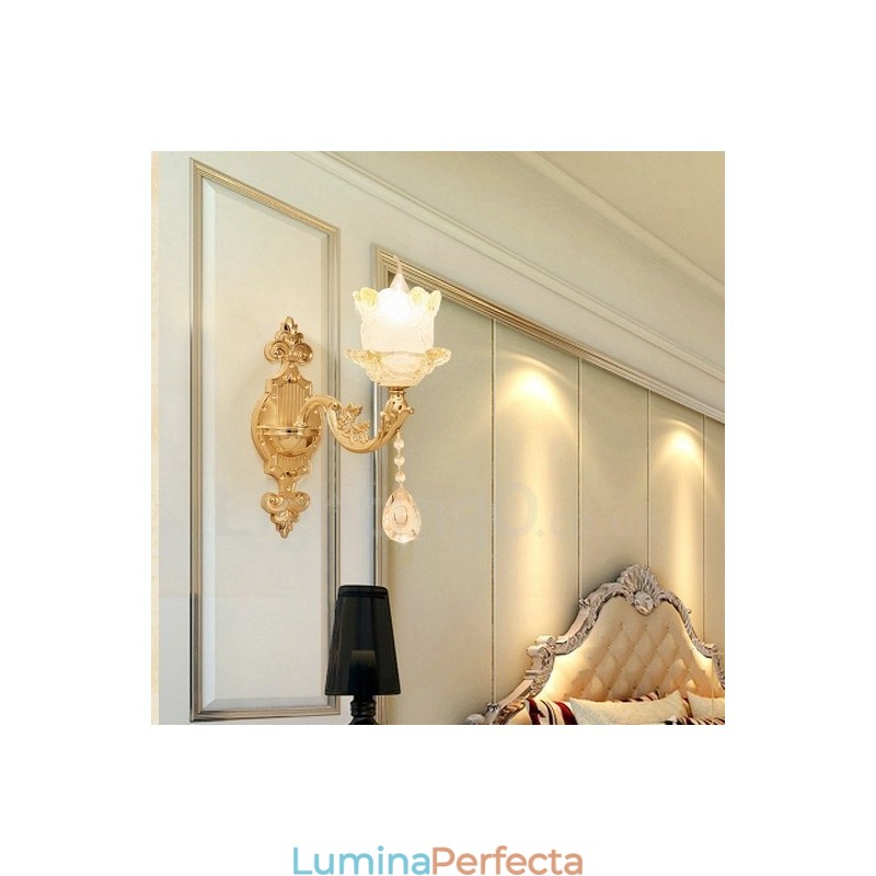 Single Light Tradițional Clasic Sufragerie Sufragerie Cameră Dormitor Metal de lux Aplice de interior