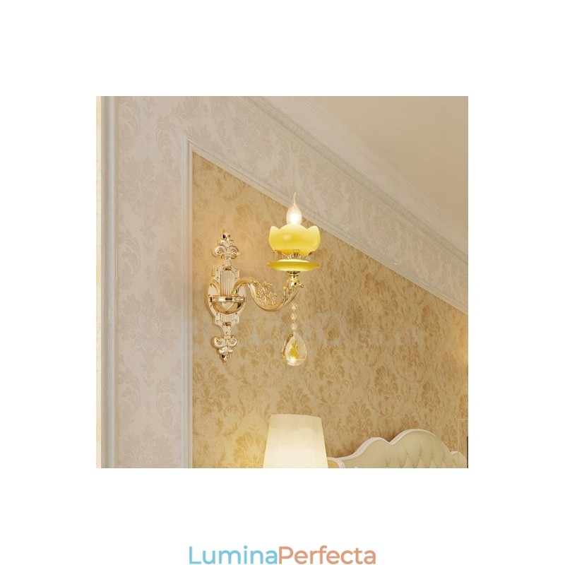 Single Light Tradițional Clasic Sufragerie Sufragerie Cameră Dormitor Metal de lux Aplice de interior