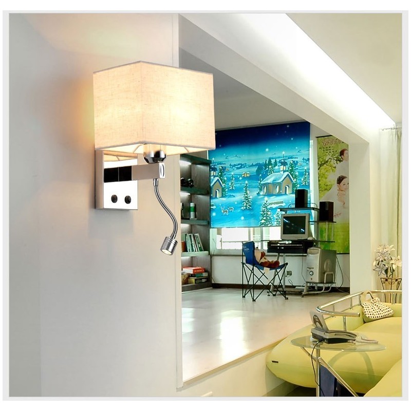 Camera de hotel modernă, lectură, țesătură creativă, coridor, balcon, lampă de perete
