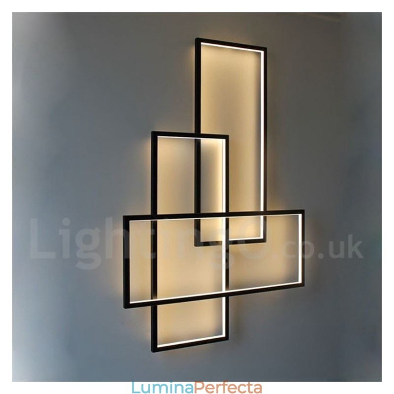 Plafoniera modernă, contemporană, cu pictură din aluminiu, Lampă de perete cu montare încasată, cu dimmer cu telecomandă pentru camera de zi, dormitor