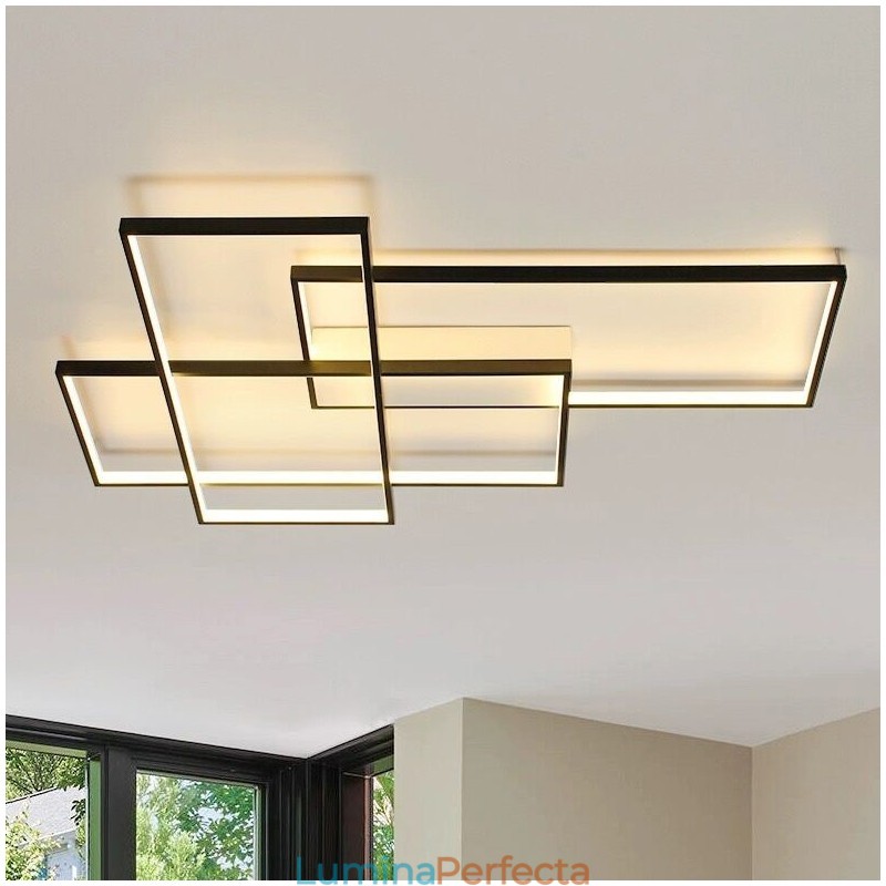 Plafoniera modernă, contemporană, cu pictură din aluminiu, Lampă de perete cu montare încasată, cu dimmer cu telecomandă pentru camera de zi, dormitor