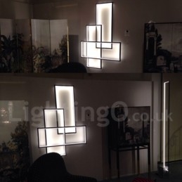 Plafoniera modernă, contemporană, cu pictură din aluminiu, Lampă de perete cu montare încasată, cu dimmer cu telecomandă pentru camera de zi, dormitor