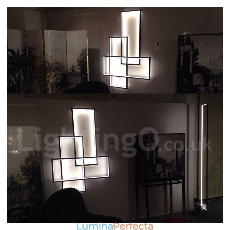 Plafoniera modernă, contemporană, cu pictură din aluminiu, Lampă de perete cu montare încasată, cu dimmer cu telecomandă pentru camera de zi, dormitor