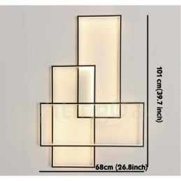 Plafoniera modernă, contemporană, cu pictură din aluminiu, Lampă de perete cu montare încasată, cu dimmer cu telecomandă pentru camera de zi, dormitor