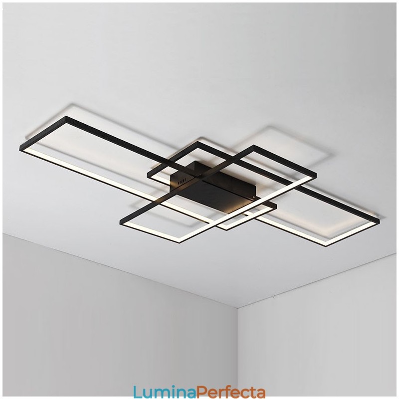 Plafoniera modernă, contemporană, cu pictură din aluminiu, Lampă de perete cu montare încasată, cu dimmer cu telecomandă pentru camera de zi, dormitor, poate fi folosită și ca lumină de perete