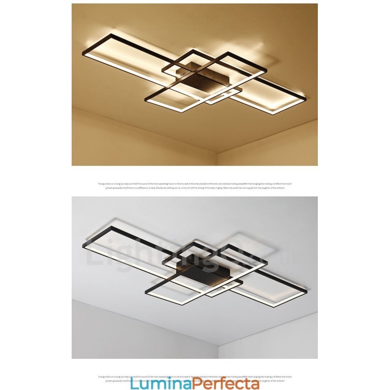 Plafoniera modernă, contemporană, cu pictură din aluminiu, Lampă de perete cu montare încasată, cu dimmer cu telecomandă pentru camera de zi, dormitor, poate fi folosită și ca lumină de perete