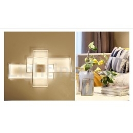 Plafoniera modernă, contemporană, cu pictură din aluminiu, Lampă de perete cu montare încasată, cu dimmer cu telecomandă pentru camera de zi, dormitor, poate fi folosită și ca lumină de perete