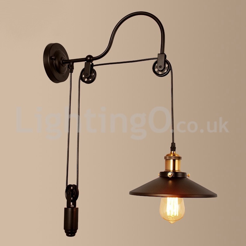 Aplice retro cu montare pe culoar, bar, cafenea, dormitor, studio, aplic cu scripete