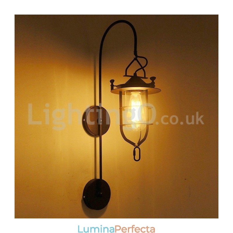 Lampă de perete retro Dock Applique de perete Black Wharf Dock Sconce Restaurant Living Cafe Bar Magazin de îmbrăcăminte