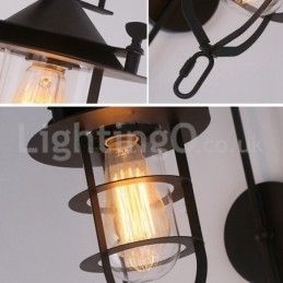 Lampă de perete retro Dock Applique de perete Black Wharf Dock Sconce Restaurant Living Cafe Bar Magazin de îmbrăcăminte