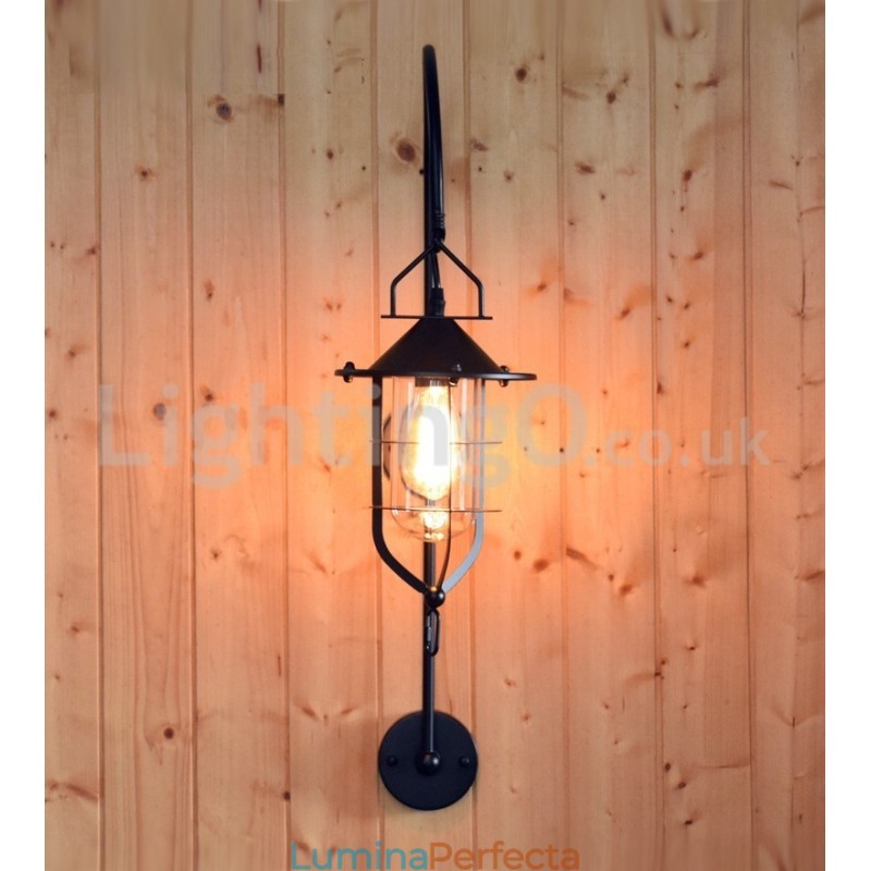 Lampă de perete retro Dock Applique de perete Black Wharf Dock Sconce Restaurant Living Cafe Bar Magazin de îmbrăcăminte