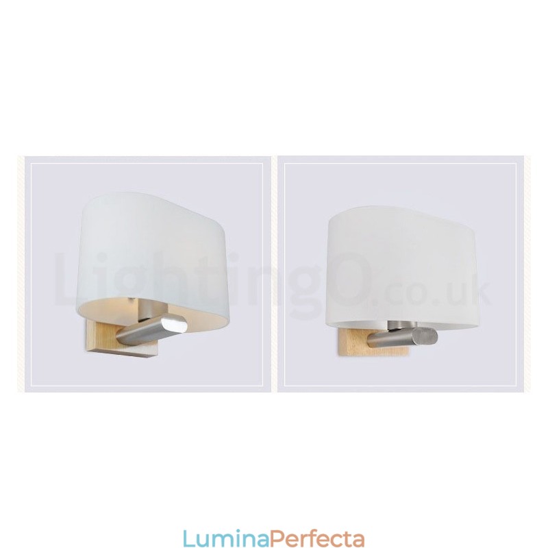 Aplice de perete din oțel inoxidabil din lemn, contemporan modern, cu abajur din sticlă pentru bar, cafenea, dormitor, studio, lampă de perete cu scripete