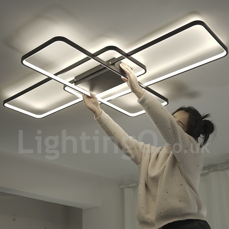 Plafoniera modernă, contemporană, cu pictură din aluminiu, Lampă de perete cu montare încasată, cu dimmer cu telecomandă pentru camera de zi, dormitor, poate fi folosită și ca lumină de perete