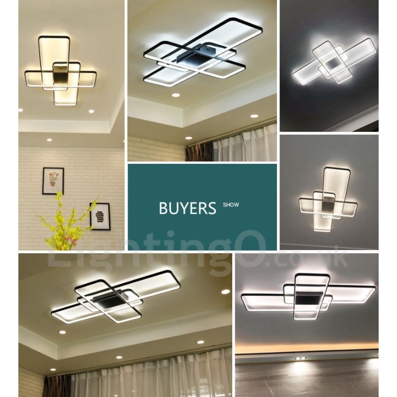 Plafoniera modernă, contemporană, cu pictură din aluminiu, Lampă de perete cu montare încasată, cu dimmer cu telecomandă pentru camera de zi, dormitor, poate fi folosită și ca lumină de perete