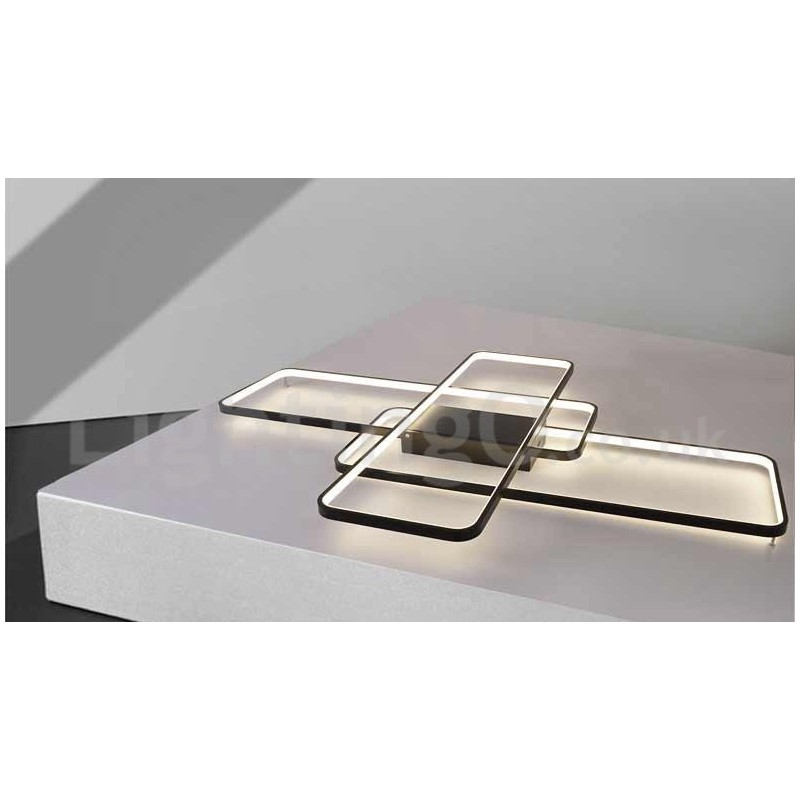Plafoniera modernă, contemporană, cu pictură din aluminiu, Lampă de perete cu montare încasată, cu dimmer cu telecomandă pentru camera de zi, dormitor, poate fi folosită și ca lumină de perete