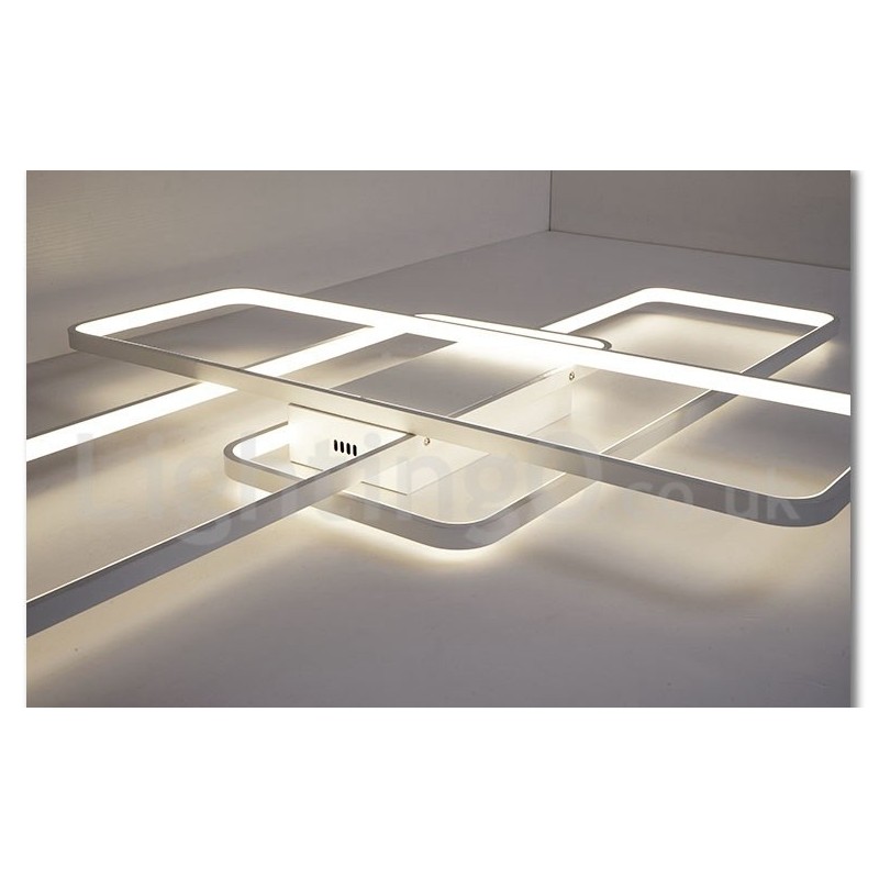 Plafoniera modernă, contemporană, cu pictură din aluminiu, Lampă de perete cu montare încasată, cu dimmer cu telecomandă pentru camera de zi, dormitor, poate fi folosită și ca lumină de perete