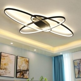 Plafoniera ovală, modernă, contemporană, din aluminiu, care poate fi reglată, lampă cu montare întinsă pentru camera de zi, dormitor, poate fi folosită și ca lampă de perete