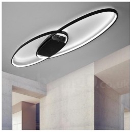 Plafoniera ovală, modernă, contemporană, din aluminiu, care poate fi reglată, lampă cu montare întinsă pentru camera de zi, dormitor, poate fi folosită și ca lampă de perete