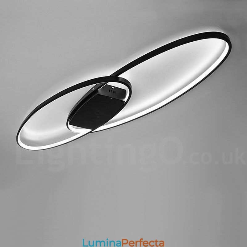 Plafoniera ovală, modernă, contemporană, din aluminiu, care poate fi reglată, lampă cu montare întinsă pentru camera de zi, dormitor, poate fi folosită și ca lampă de perete