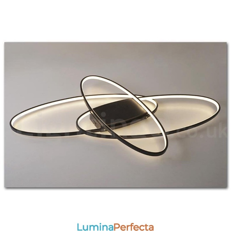 Plafoniera ovală, modernă, contemporană, din aluminiu, care poate fi reglată, lampă cu montare întinsă pentru camera de zi, dormitor, poate fi folosită și ca lampă de perete