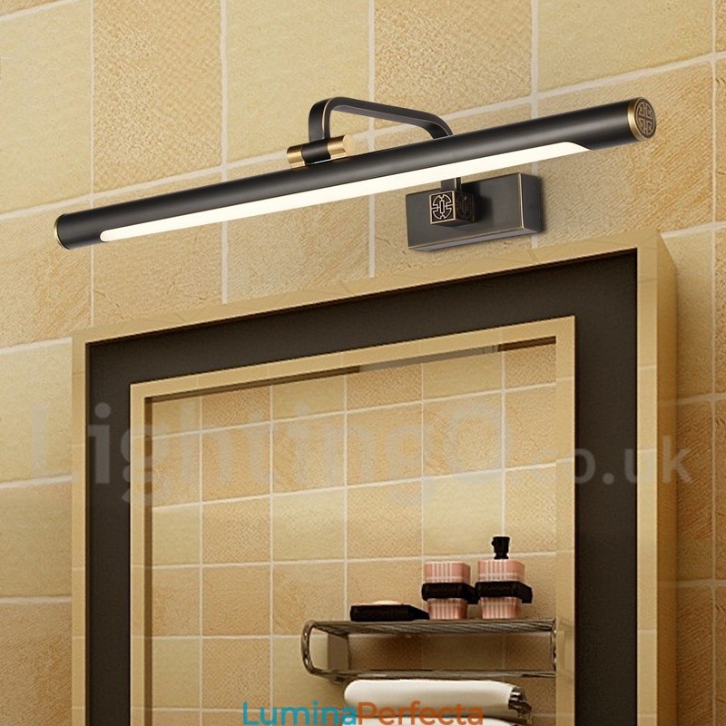 Lampă IPMirror Lumini pentru baie Aplice de perete din alamă pură cu umbră acrilică Iluminare de machiaj