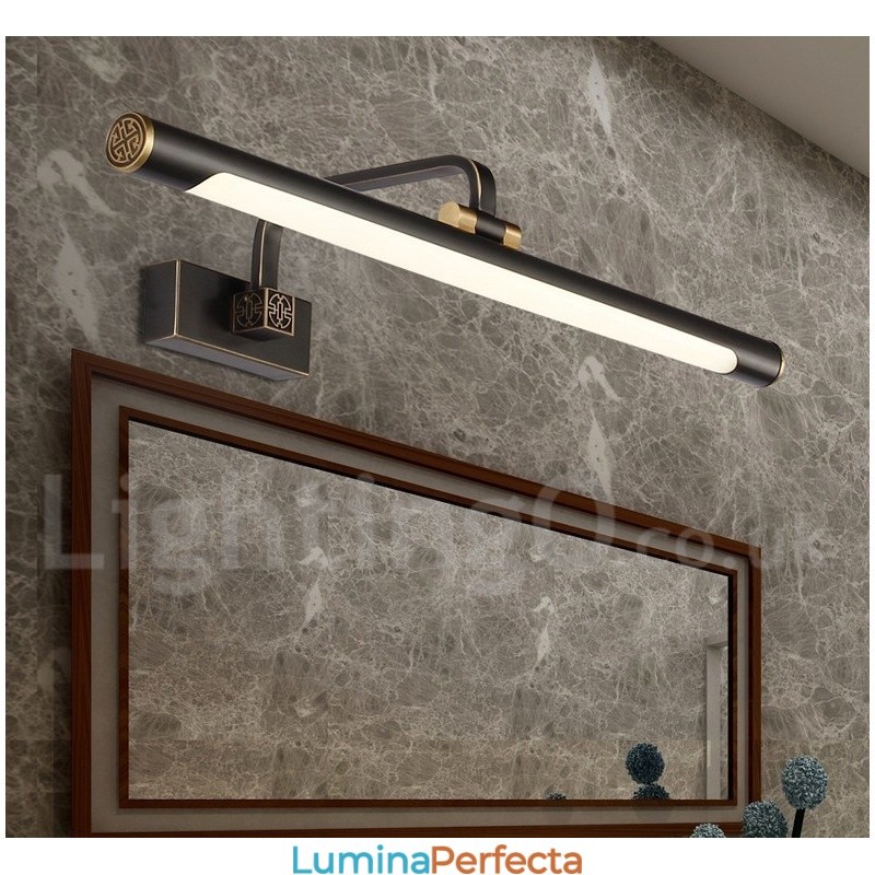Lampă IPMirror Lumini pentru baie Aplice de perete din alamă pură cu umbră acrilică Iluminare de machiaj