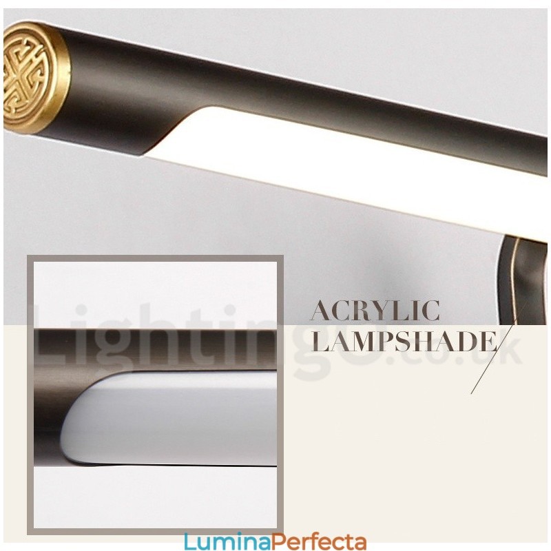 Lampă IPMirror Lumini pentru baie Aplice de perete din alamă pură cu umbră acrilică Iluminare de machiaj