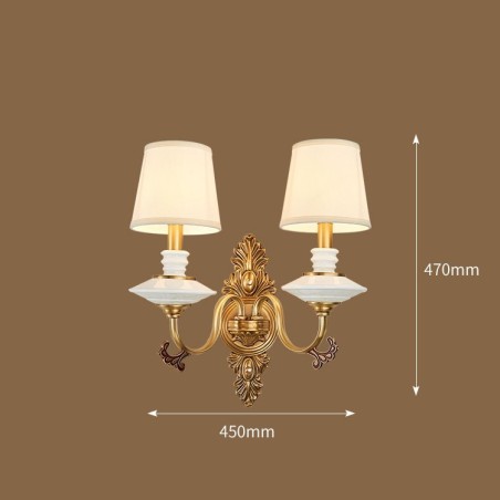 100% alamă pură, lux, rustic, retro, epocă, alamă, ceramică, 2 lumini, lumânări, cu nuanțe de țesătură, special pentru hotel, birou, showroom, living, sufragerie 100% alamă pură, lux, rustic, retro, epocă, alamă, ceramică, 2 lumini, lumânări, cu nuanțe de țesătură, special pentru hotel, birou, showroom, living, sufragerie