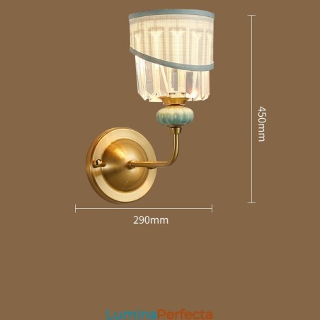 Alamă pură, lux, rustic, retro, epocă, alamă, ceramică, 1 lumină, lumânare, cu țesătură și nuanță de cristal, special pentru birouri de hotel, showroom, sufragerie Alamă pură, lux, rustic, retro, epocă, alamă, ceramică, 1 lumină, lumânare, cu țesătură și nuanță de cristal, special pentru birouri de hotel, showroom, sufragerie