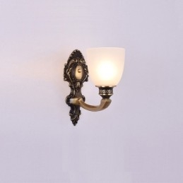 Alamă pură, de lux, rustic, retro, alamă, epocă, 1 lumină, lumânare, cu abajur de sticlă, special pentru hotel, birou, showroom, sufragerie, sufragerie