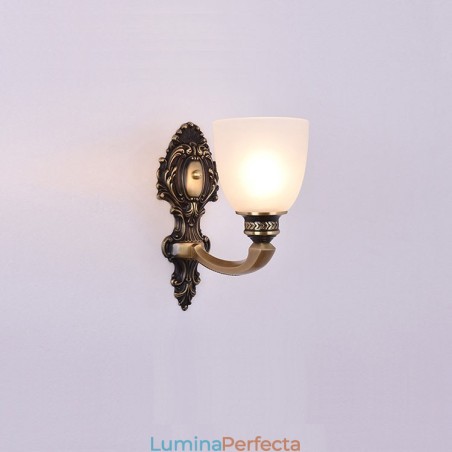 Alamă pură, de lux, rustic, retro, alamă, epocă, 1 lumină, lumânare, cu abajur de sticlă, special pentru hotel, birou, showroom, sufragerie, sufragerie