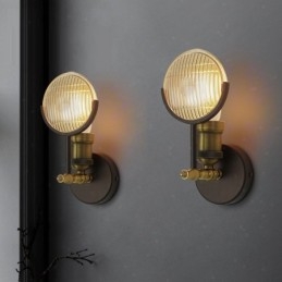 1 lumină rustică retro vintage de perete cu abajur din sticlă specială pentru biroul hotelului, showroom, living, sufragerie