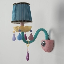 Macaron 1 Lumină Lumânare Multi Cristal Aplic Retro Sticla pentru Camera Copiilor Dormitor Copii