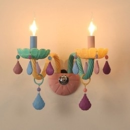 Macaron 2 Lumini Lumanare Multi Cristal Aplique Retro Sticla pentru Camera Copiilor Dormitor Copii