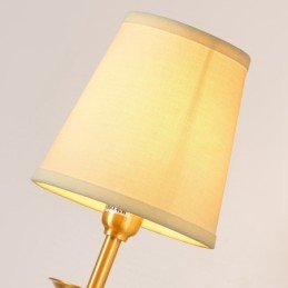 Alamă pură, de lux, rustic, retro, epocă, 1 lumânare, lumină de perete, cu abajur din țesătură, special pentru dormitor de hotel, showroom, sufragerie