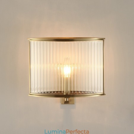 Lampă de perete luxoasă din alamă pură, retro, vintage, rustică, cu 1 lumină, cu abajur din sticlă Lampă de perete luxoasă din alamă pură, retro, vintage, rustică, cu 1 lumină, cu abajur din sticlă