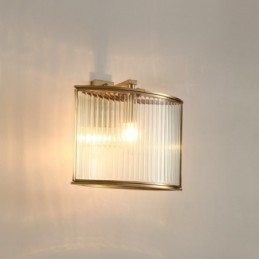 Lampă de perete luxoasă din alamă pură, retro, vintage, rustică, cu 1 lumină, cu abajur din sticlă