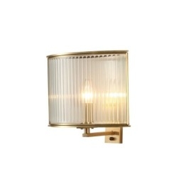 Lampă de perete luxoasă din alamă pură, retro, vintage, rustică, cu 1 lumină, cu abajur din sticlă