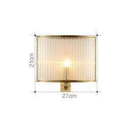Lampă de perete luxoasă din alamă pură, retro, vintage, rustică, cu 1 lumină, cu abajur din sticlă