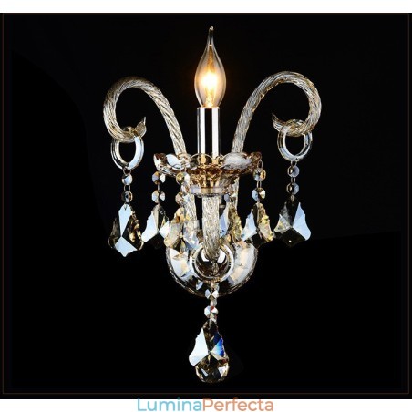 1 lumină potrivită cu culoarea coniac K9 Lumânare de cristal Aplice retro din sticlă 1 lumină potrivită cu culoarea coniac K9 Lumânare de cristal Aplice retro din sticlă
