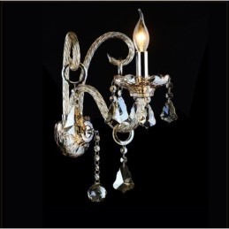 1 lumină potrivită cu culoarea coniac K9 Lumânare de cristal Aplice retro din sticlă