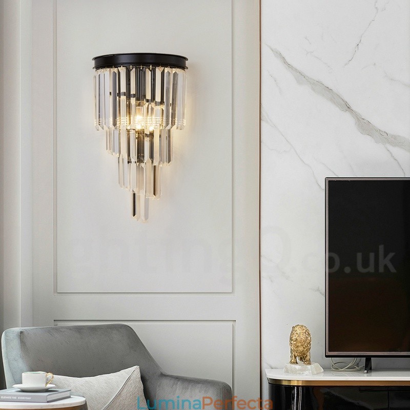 Lampă de perete modernă de lux K9 cu abajur de cristal