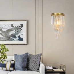Lampă de perete modernă de lux K9 cu abajur de cristal