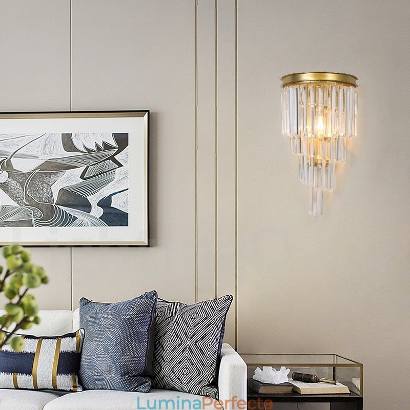 Lampă de perete modernă de lux K9 cu abajur de cristal