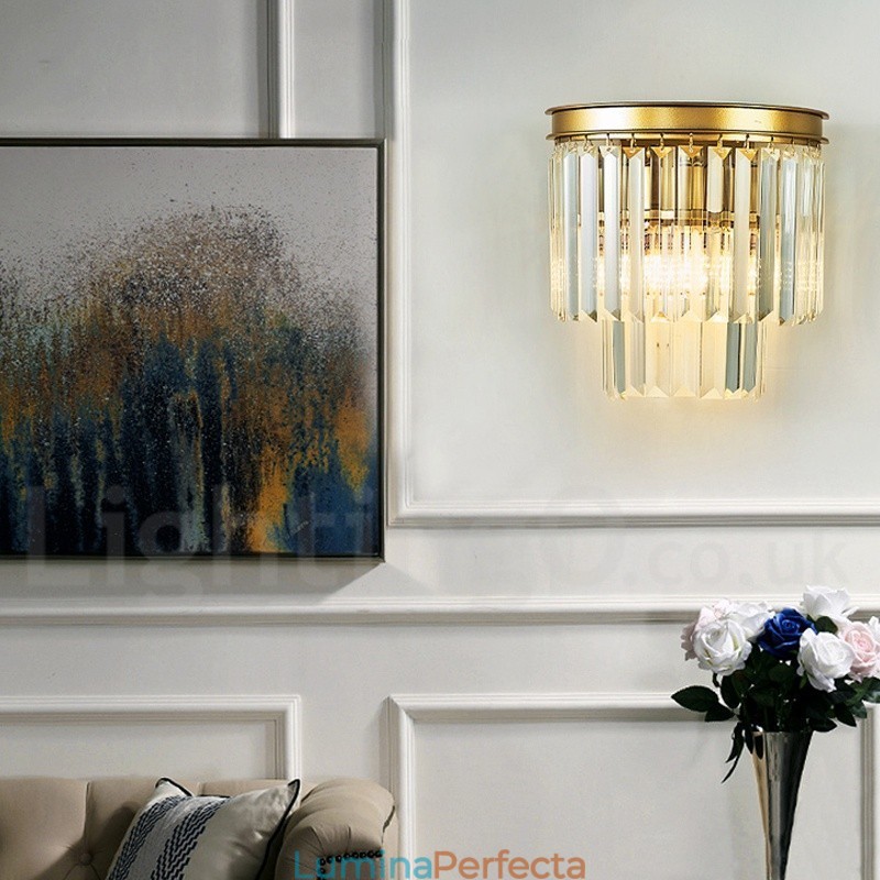 Lampă de perete modernă de lux K9 cu abajur de cristal