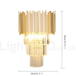 Aplic de perete din cristal K9 de lux postmodern asortat cu aur cu abajur de cristal